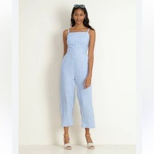 Old Navy Light Blue Striped Jumpsuit